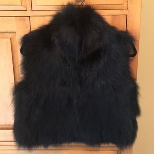 Adrienne Landau cropped fox vest